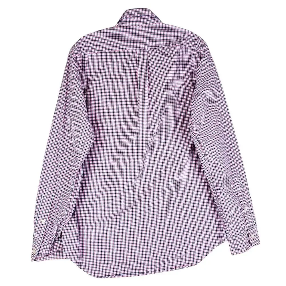 Polo Ralph Lauren Shirt Oxford Button Down Mens Size Medium LS White Pink Plaid
